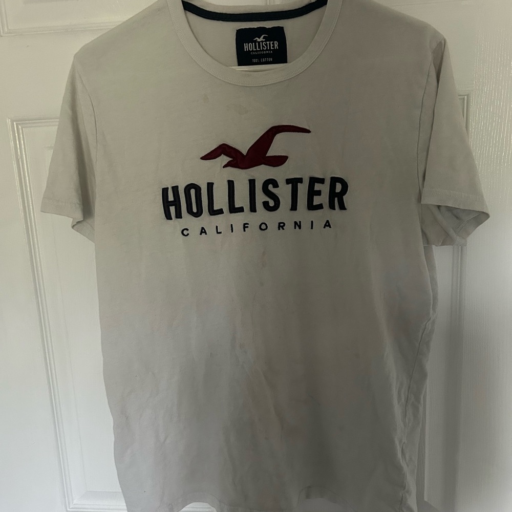 Hollister White Short Sleeve Tee Classic Crew Neck